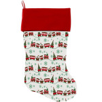 Red Color Of Trains Snow Christmas Stocking Christmas Gift