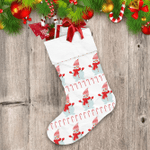 Christmas Candy Cane With Snowman In Hat And Scarf Christmas Stocking