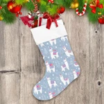 Pretty Llamas In Forest With Christmas Gifts Christmas Stocking