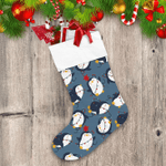 Christmas Cartoon Penguin And Christmas Garland Christmas Stocking