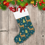 Christmas Winter With Little Deer And Lime Tree Christmas Stocking