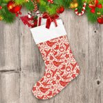 Red Christmas With Bell Candy And Bird Christmas Stocking Christmas Gift