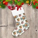 Luxurious Gift Boxes And Berries Branches Imitation Of Embroidery Christmas Stocking