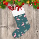 Cute Pink Flamingo New Year And Christmas Christmas Stocking