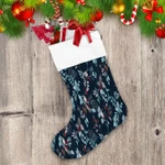 Floral With Cute Birds In Winter For Christmas Christmas Stocking