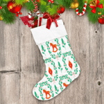 Christmas With Vintage Horse And Green Holly Wreath Christmas Stocking Christmas Gift