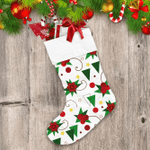 Abstract Geometric Flowers And Berries Illustration Christmas Stocking