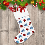 Bright Color Mittens Glove Pair On White Background Christmas Stocking