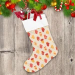 Yellow Red Gloves And Woolen Mittens With Different Ornaments Christmas Stocking
