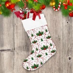 Vintage Stylized Christmas Berries Pattern On White Background Christmas Stocking
