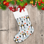Theme Christmas Cute Little Penguin With A Scar Fand Mountains Christmas Stocking
