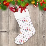 Christmas Wolf And Santa Claus In Cartoon Style Christmas Stocking