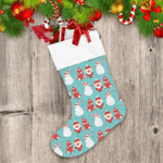 Cartoon Santa Claus Snowman And Christmas Tree Pattern Christmas Stocking