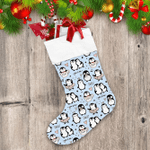 Christmas Winter Cute Pengguins Doodle Style Christmas Stocking