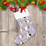 Christmas Festive Cats And Penguins Background Christmas Stocking