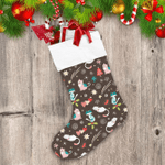 Love Cute Cat And Christmas On Brown Christmas Stocking