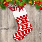 Candies Christmas Trees Mittens And Gingerbread Christmas Stocking