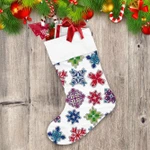 Illustration Of Ugly Sweater Xmas Patches Knitted Retro Snowflakes Christmas Stocking