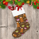 Smiling Cupcakes And Gingerbread Man Illustration Christmas Stocking