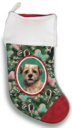 Unique Border Terrier Christmas Stocking Red And Green Pine Tree Candy Christmas Gift
