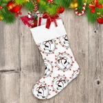 Christmas Festive Penguins In Red Garlands Christmas Stocking
