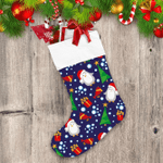 Theme Christmas Penguins And Birds With Falling Snow Christmas Stocking