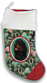 Great Gordon Setter Christmas Gift Christmas Stocking Candy Cane Dark Green And Red