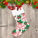Red Patchwork Ring Bells And Mistletoe Pattern Christmas Stocking