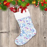 Christmas With Purple Horses And Other Elements Christmas Stocking Christmas Gift