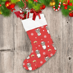 Christmas Funny Cows In Santa Claus Hat And Presents Christmas Stocking
