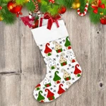 Fabulous Colorful Houses Of Gnomes Snowflakes Pattern Christmas Stocking