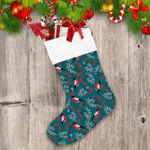 Bird With Mountain Ash Leaves And Berries Christmas Stocking