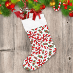 Christmas Sweets Candy Cane On White Background Christmas Stocking