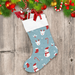 Christmas Snowman Candy Cane And Reindeer Christmas Stocking