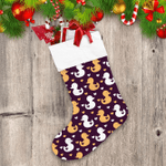 Love With Yellow Snow Ducks And Hearts Christmas Stocking
