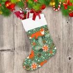 Cute Foxes In Winter Christmas Flora Christmas Stocking