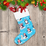 Christmas Winter Baby Penguins In Clothing And Hats Christmas Stocking