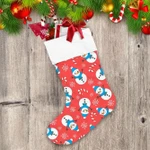 Cute Snowman Snowflake And Christmas Canndy Christmas Stocking