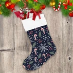 Christmas Candies Snowflakes Fir Branches And Berries Christmas Stocking