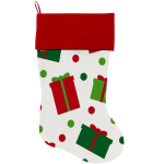 All The Presents Green And Red Dots Christmas Gift Christmas Stocking