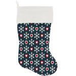 Snowflakes And Hearts White And Red Christmas Stocking Christmas Gift