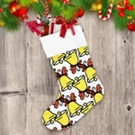 Hand Painting Red Yellow And White Bools Pattern Christmas Stocking