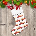 Amazing Farm Delivery Transportation With Red Truck Pattern Christmas Stocking