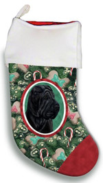 Shar Pei Black Portrait Tree Candy Cane Christmas Stocking Christmas Gift Red And Green