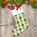 Lovely Chrismas Trees And Gingerbread Christmas Stocking