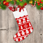 Gingerbread Snowflakes Christmas Sock And Tree Christmas Stocking