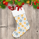 Decorative Christmas With Snowflakes Geometric Pattern Christmas Stocking