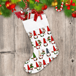 Christmas Holidays Gnomes Trees Their Hands With Candy Fairy Tale Christmas Stocking