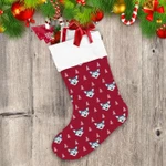 Christmas Trees With Wild Wolfs On Red Christmas Stocking