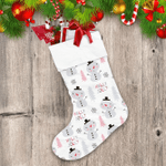 Cute Snowman Christmas Tree And Snowflake Christmas Stocking